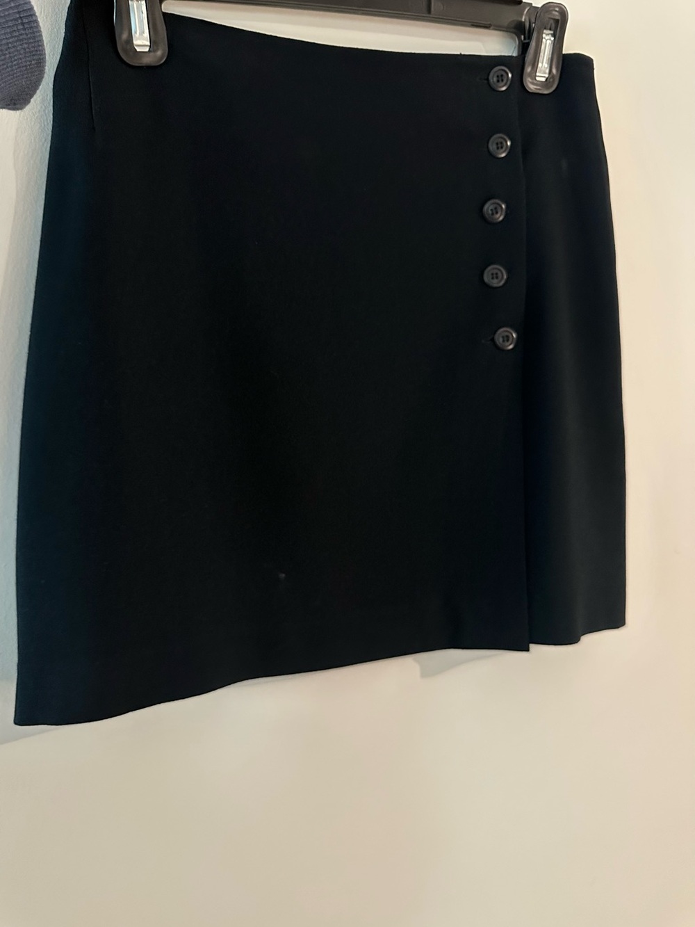 Vintage Kenar Black Classic Button-Front Mini Skirt M